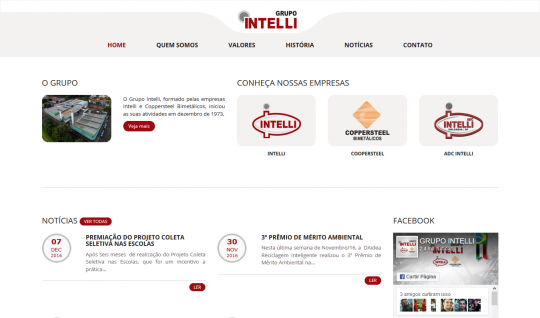 <p>O Grupo Intelli, formado pelas empresas Intelli Terminais Elétricos e Coppersteel Bimetálicos, iniciou as suas atividades em dezembro de 1973 em Orlândia – SP.</p>
<p>No projeto do website, trabalhei como desenvolvedor front-end e coordenador de desenvolvimento, na agência UTI das Ideias.</p>
 | Portfólio Vander Amorin